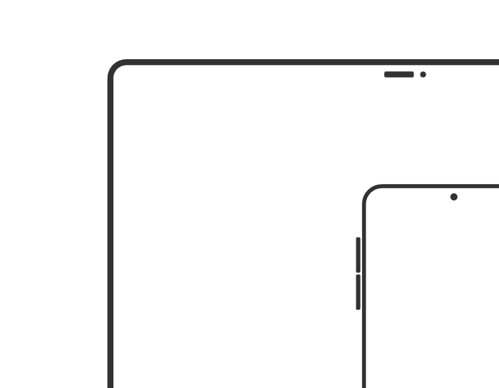 Outline of a laptop and a phone